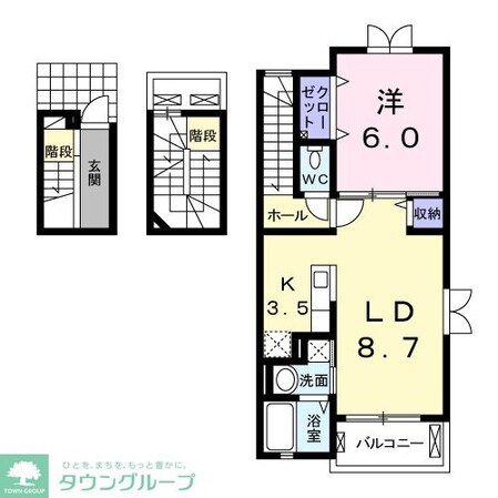 ランドロードU E棟の物件間取画像